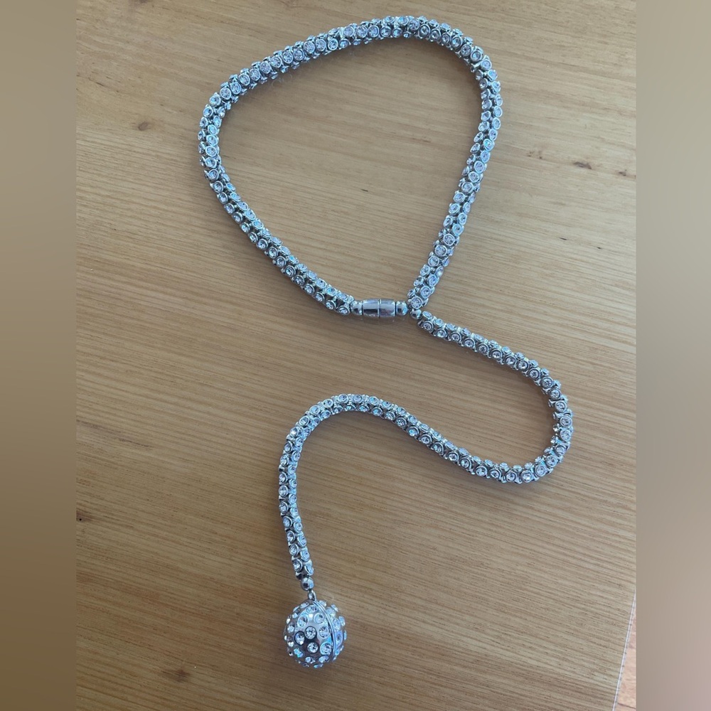 Silver Gemstone Statement Necklace